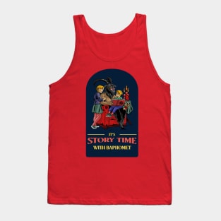 Funny Retro "It's Story Time With Baphomet" Parody Tank Top